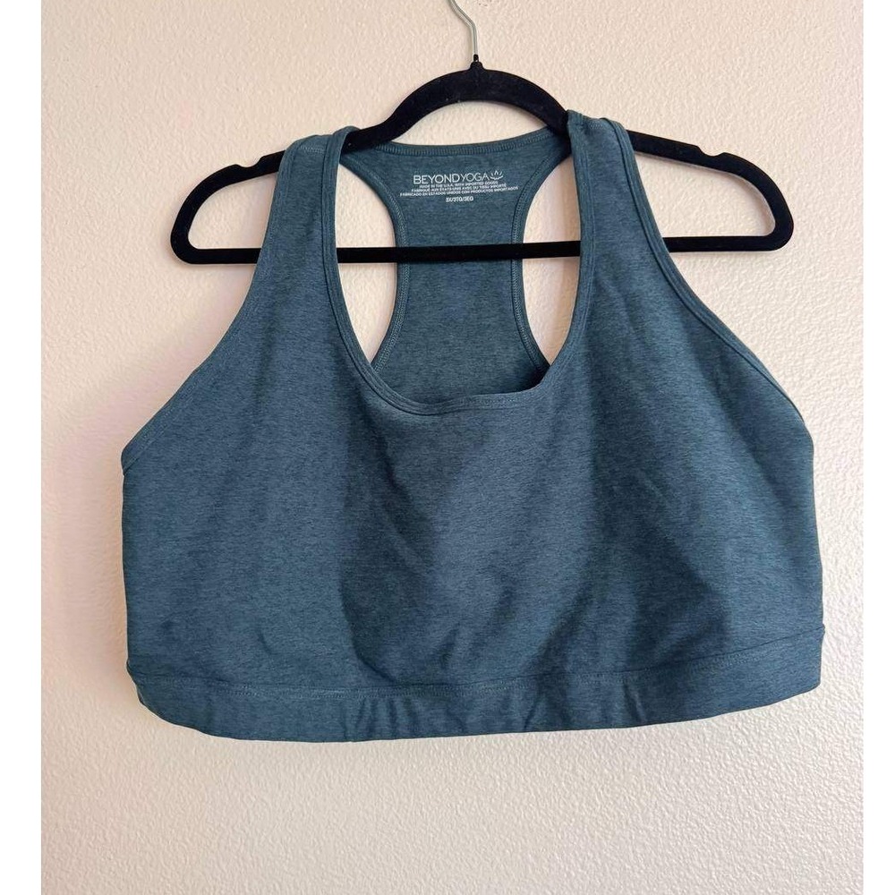 Beyond Yoga Sage Green Spacedye Crop Bra 3X Athleisure Gym Yoga